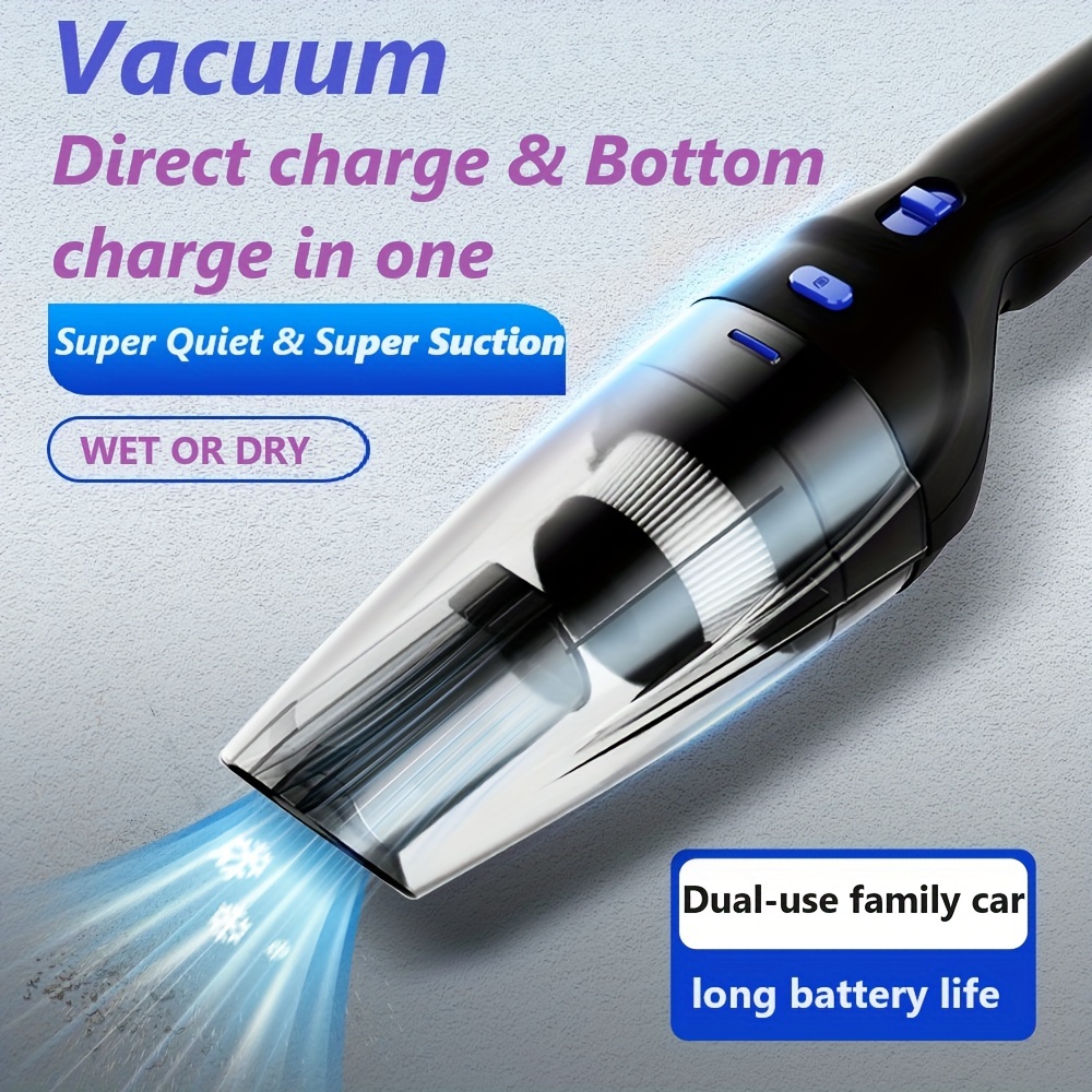 

Handheld Vacuum Cordless Rechargeable 6000 Mah Large Battery, 9500 Pa , 1.65 Light Weight, 400 Ml Dust Cup Volume, Dust With Washable Filter, Usb Charging, Dual- Car.