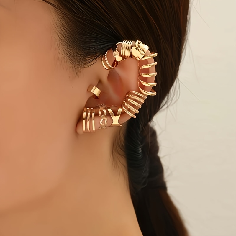 Boho Geometric Line Circle Earring Set for Women