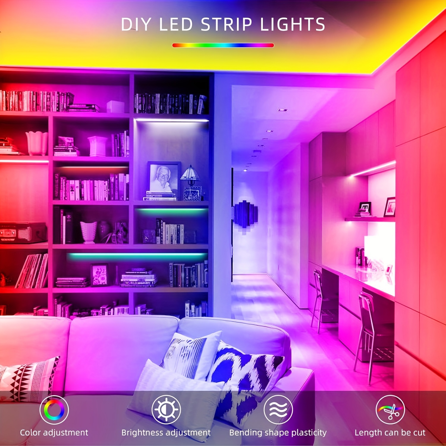 LED Strip Lights for Bedroom Decor, Remote & APP Control
