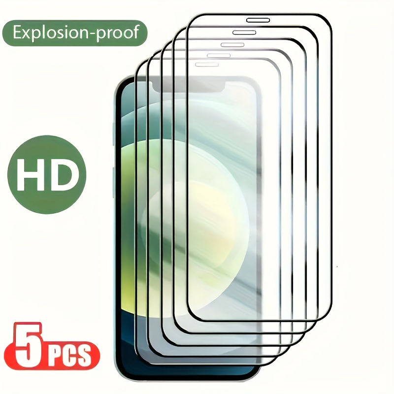 

5-piece Hd Tempered Glass Protector For Iphone 11/12/13/14/15 Pro/pro Max 15 Plus Xr X/xs Xs/max