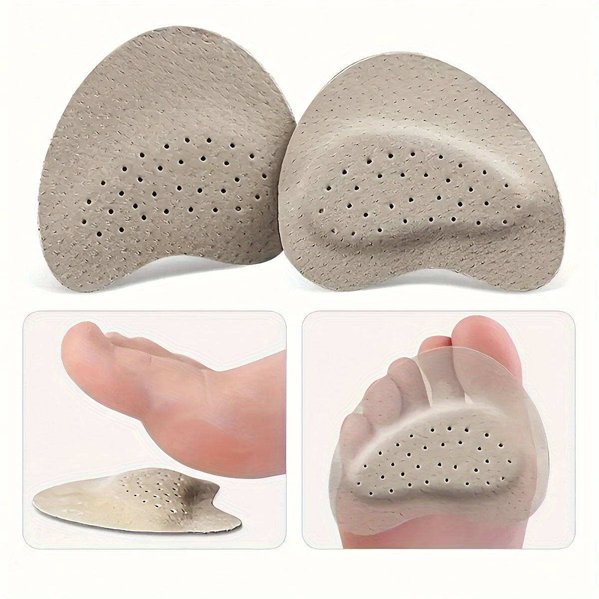 

2pcs Anti-slip Forefoot Pads For Women's High Heels - Soft, Shock & Sweat Absorbing Insoles