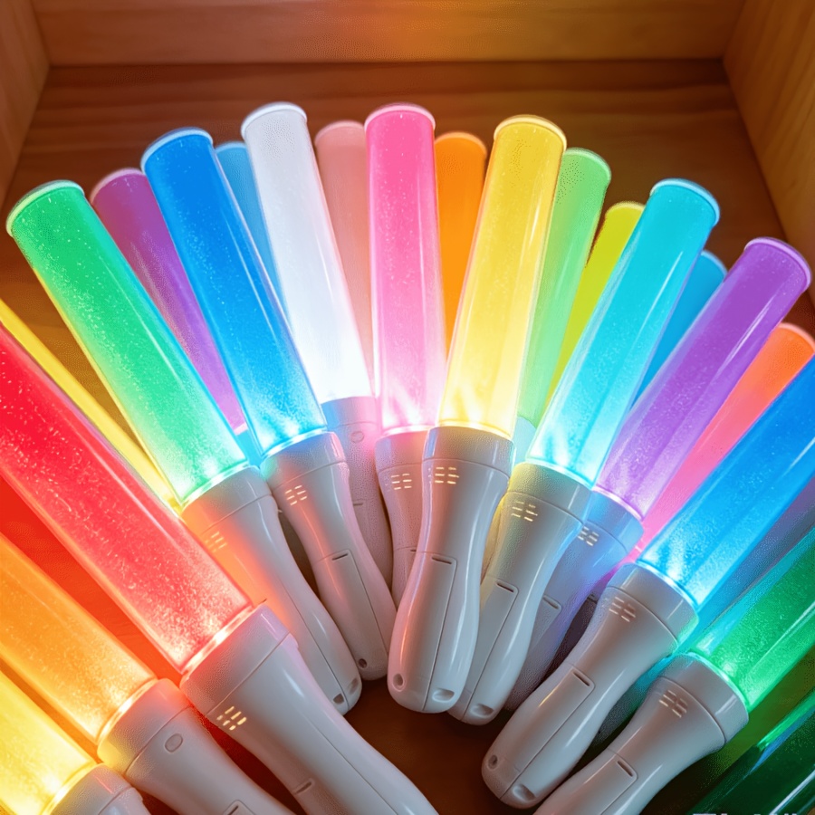 TEMU 1pc Of Glow Stick, An Led Stick That Can 15 Colors, Light Stick, Small Party Decoration Gift, For -the-dark Parties, Multiple Lighting , Perfect