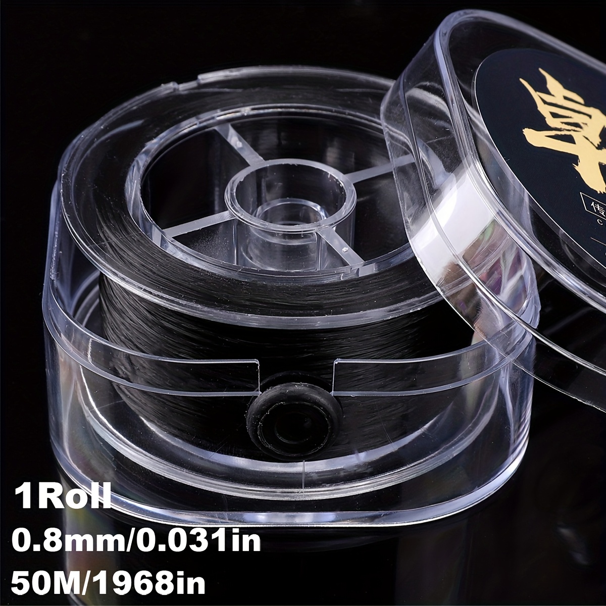 TEMU 0.8mm Premium Elastic Beading Thread - 164ft Transparent Elastic Cord For Bracelets, Necklaces, And Crafts, With Portable Storage Box
