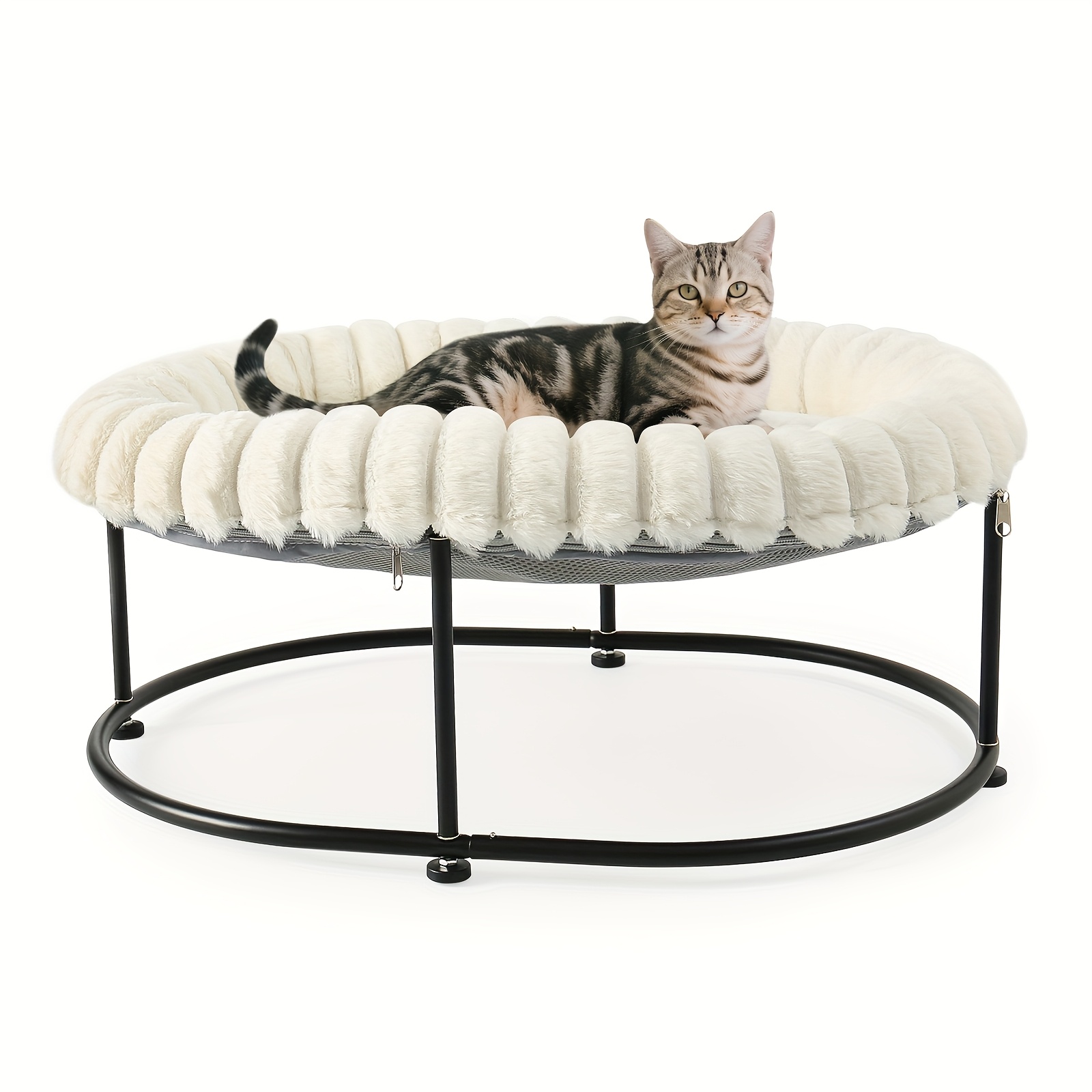 1pc, Elevated Cat Bed, Raised Cat Hammock Lounger With Sturdy Metal Frame, Removable Washable Cover, Comfortable And Soft, Easy To Assemble, Suitable For Indoor Use