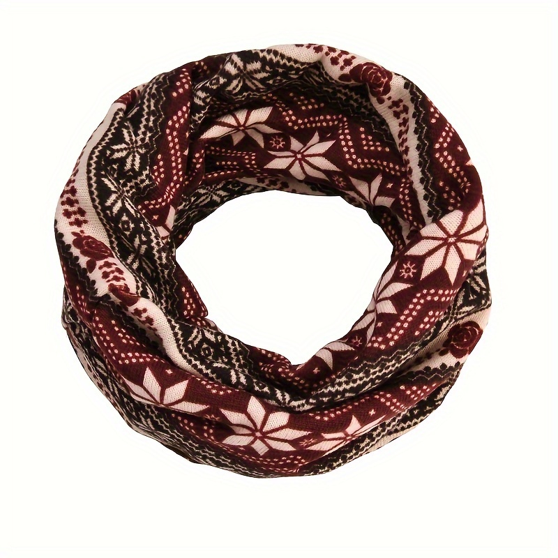 Chic Snowflake Print Beanie, Soft & Warm Skull Cap