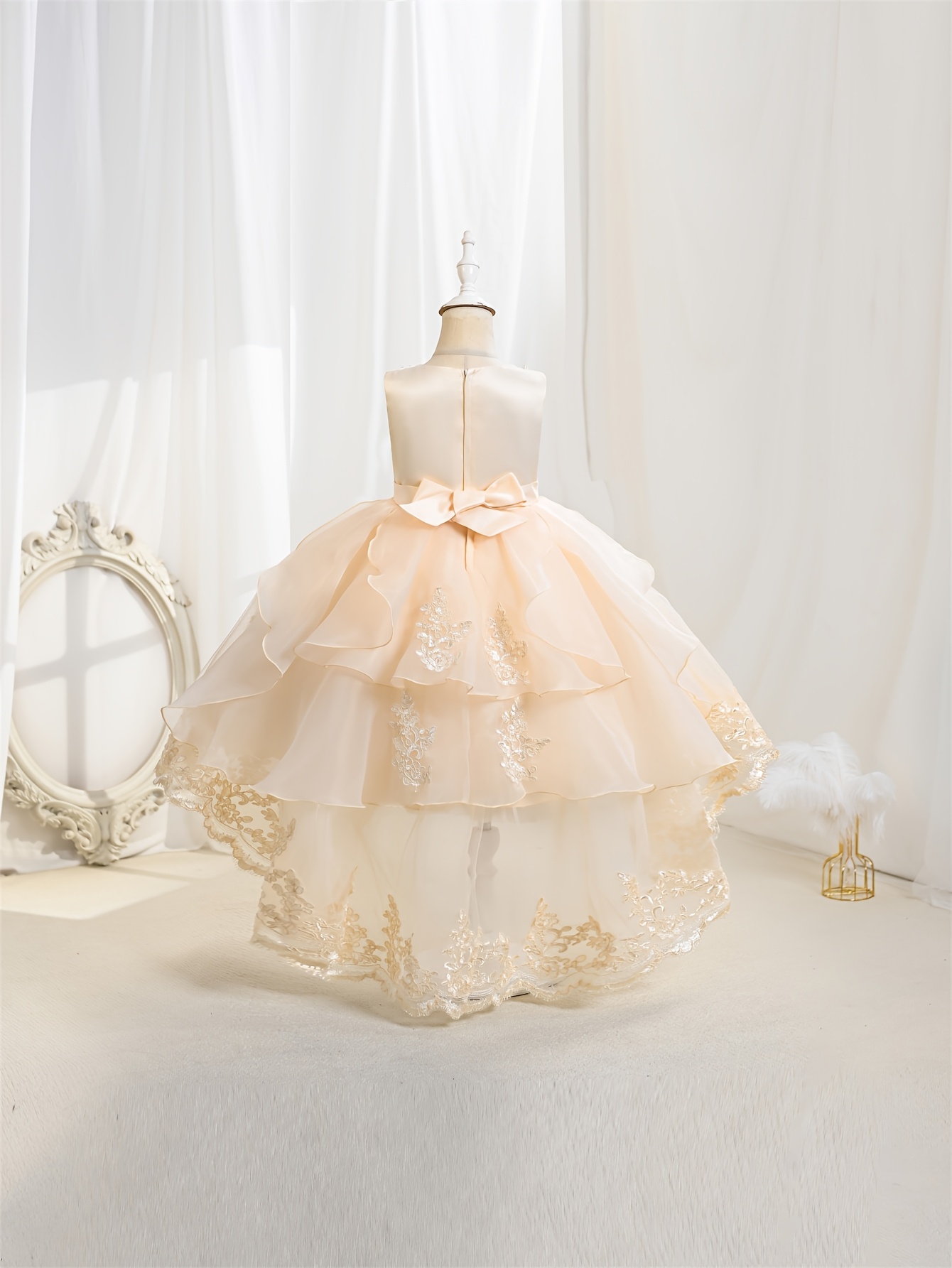designer bridesmaid dresses 2018 Baby Girl Birthday Party Pearl Tulle Puff Sleeve Princess Dress  marryshe