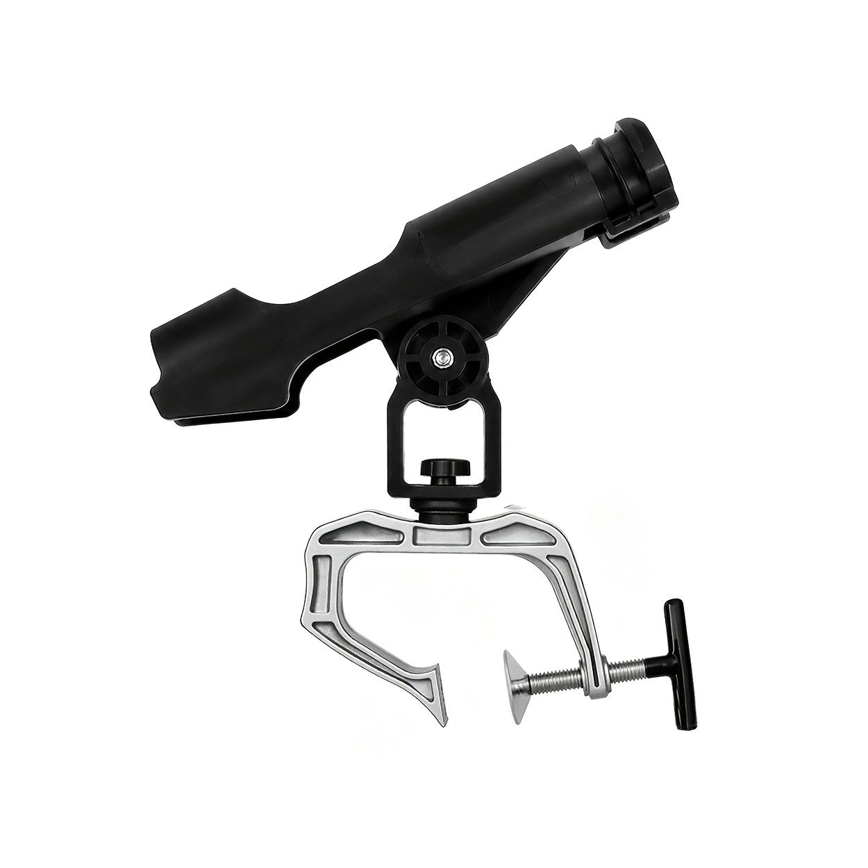 TEMU 360° Rotatable Boat Fishing Rod Holder Clamp-on Fishing Rod Stand Boat Rail Mount Fishing Accessory