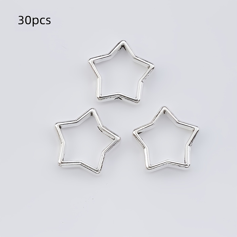 TEMU 30pcs Pentagram Bead Frames Alloy Bead Frames Bead Frames Pendant Spacer Beads For Jewelry Necklace, Bracelet, Earring And Pendant Making -