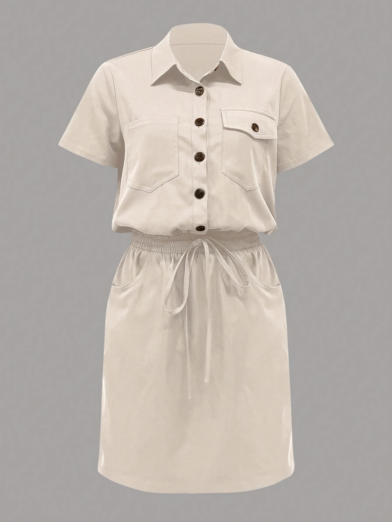 womens summer practical military green shirt dress multiple - Temu Bahrain