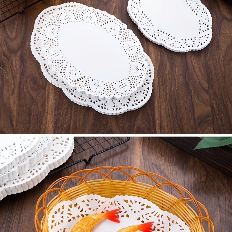 100pcs Circle Lace Paper Doilies Placemats Wedding Party Tableware White Paper Mats Placemat Decorative DIY Scrapbooking Crafts