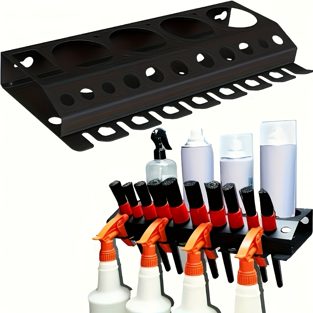 E-shop Flaschenregal Aufbewahrungsregal, Pinselorganizer, Sprühflaschenregal, 3/8-Zoll Pneumatikwerkzeugständer, geeignet für Garage Arbeitsplatz (1