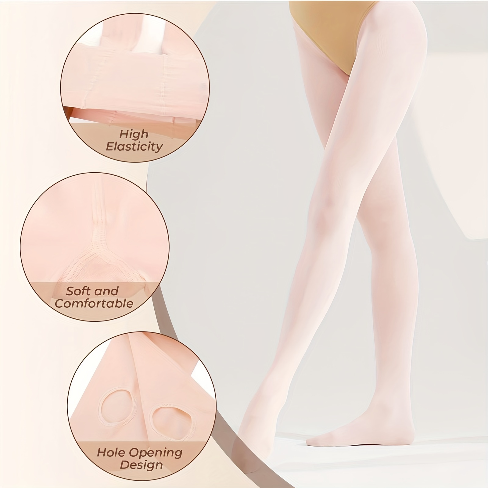 

Adults Ballet Dance Pantyhose With High - Soft Pantyhose With Hole - Comfortable For Autumn/winter