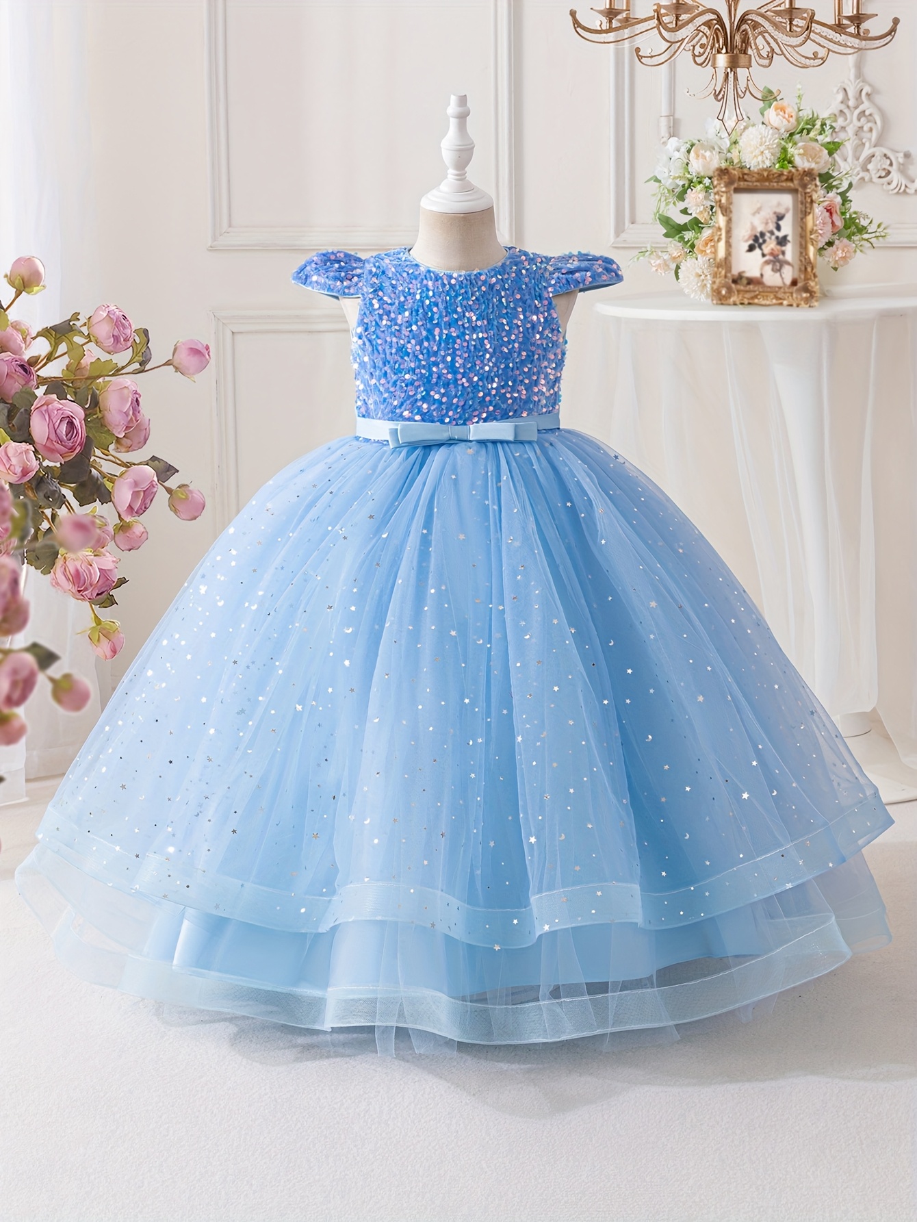 puffy skirt dress flutter sleeves high end wedding - Temu Chile