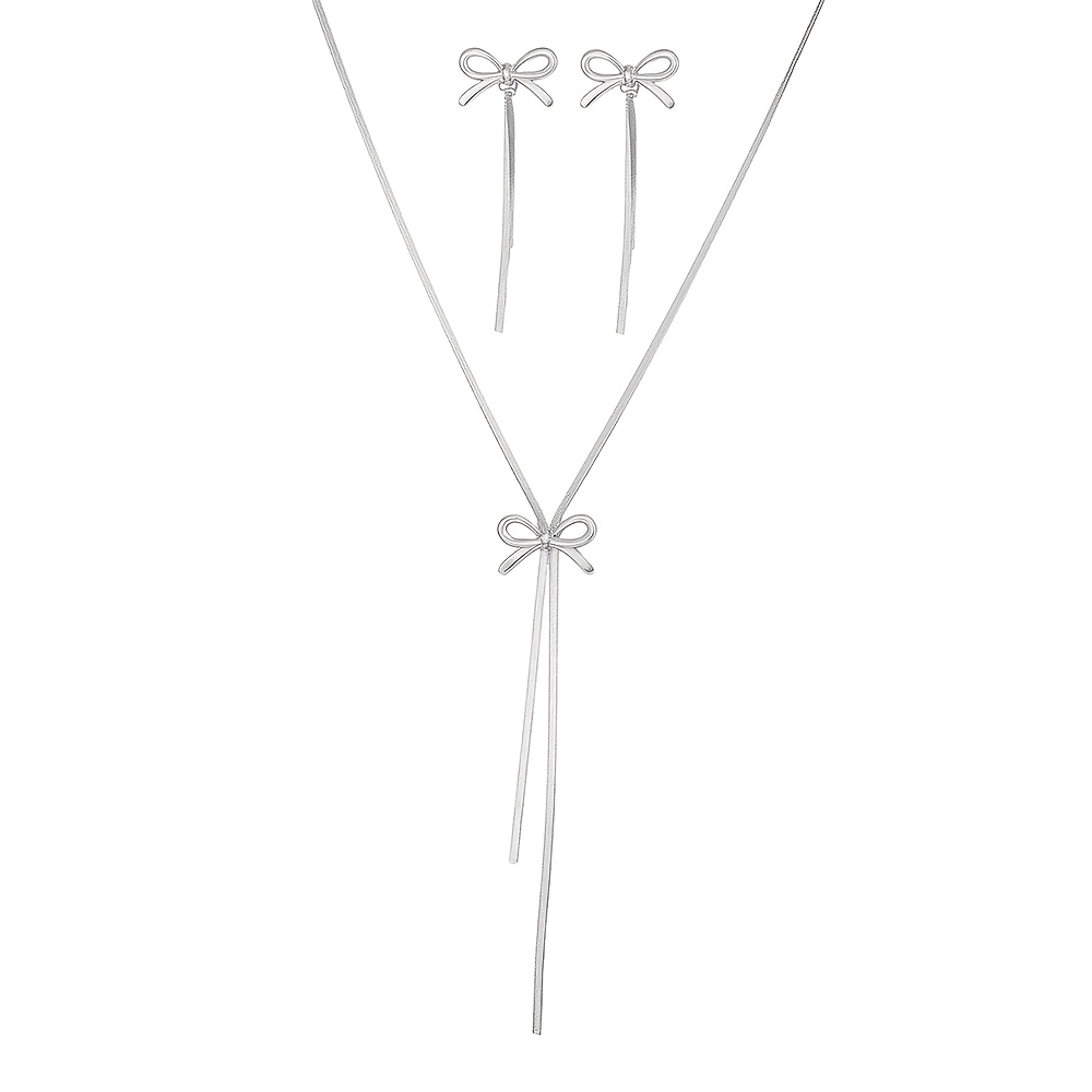 TEMU Conjunto de joyería de lujo para mujer de 3 piezas: aretes y collar con de acero inoxidable, diseño y elegante con borlas. Regalo para de San