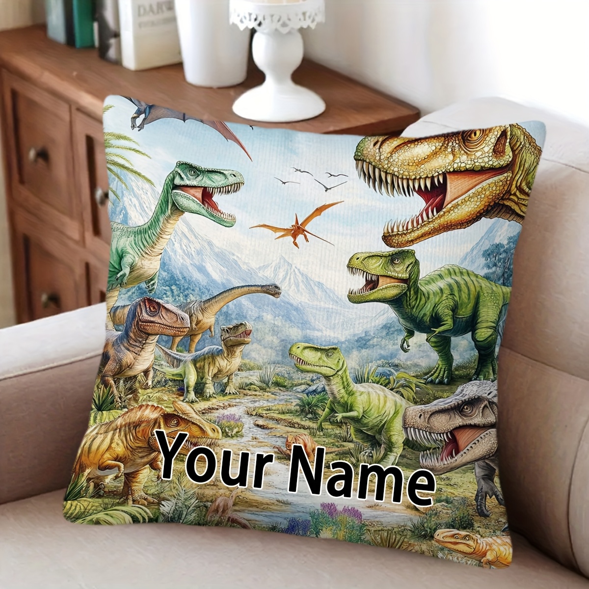 TEMU Customizable, 1pc, Throw Pillow Covers, Customizable With Or Name, , Patterned Short Plush Pillowcases, Double-sided Printing, Home Decor,