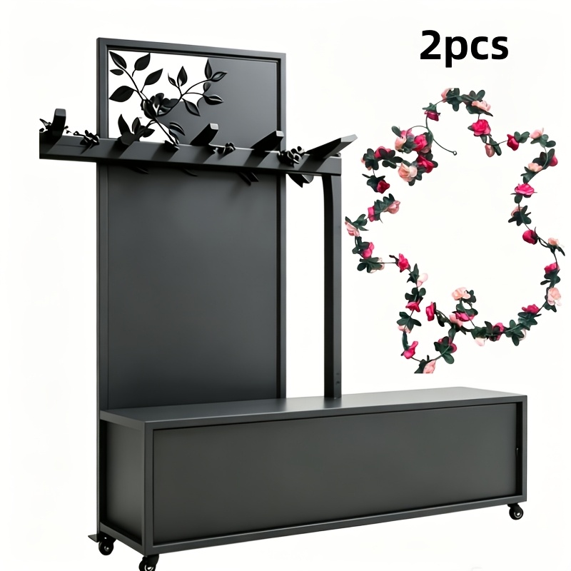 TEMU 2pcs Artificial Rose Vine, Perfect For Indoor And Outdoor Decoration, Gardens, Patios, Home Centerpieces, Weddings And Engagements, 's Day,