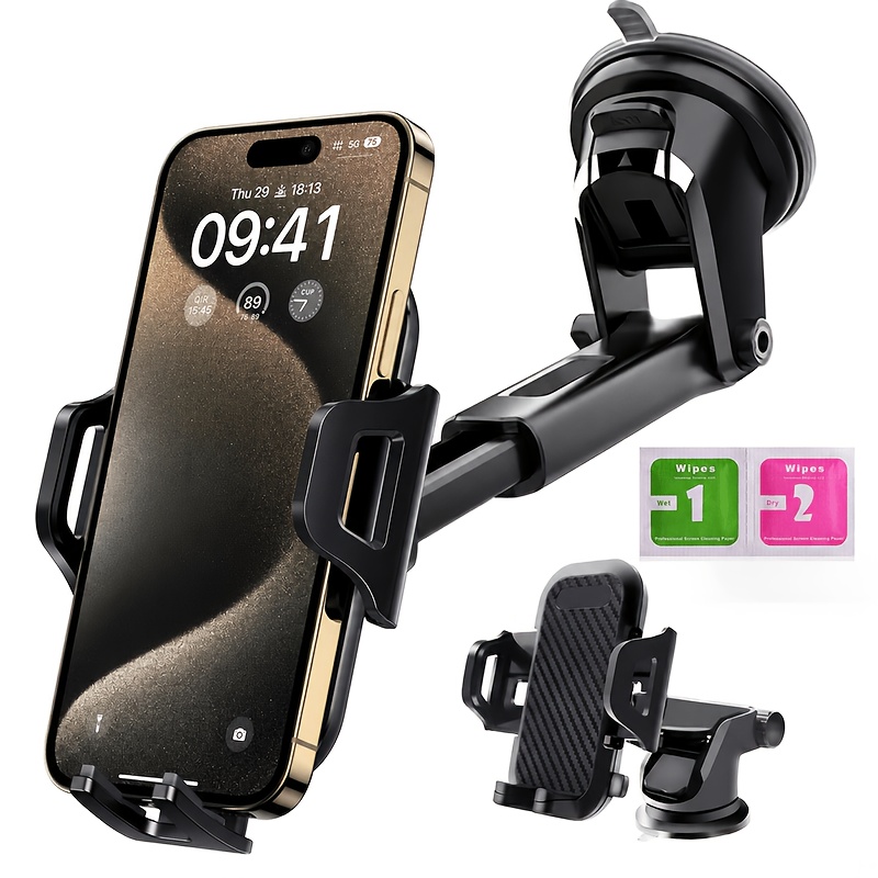 TEMU 2-in-1 Car Phone Mount, Car Phone Holder [super Strong Suction] 360° Adjustable Phone Mount, Dashboard/vent Phone Holder Suitable For Iphone 17