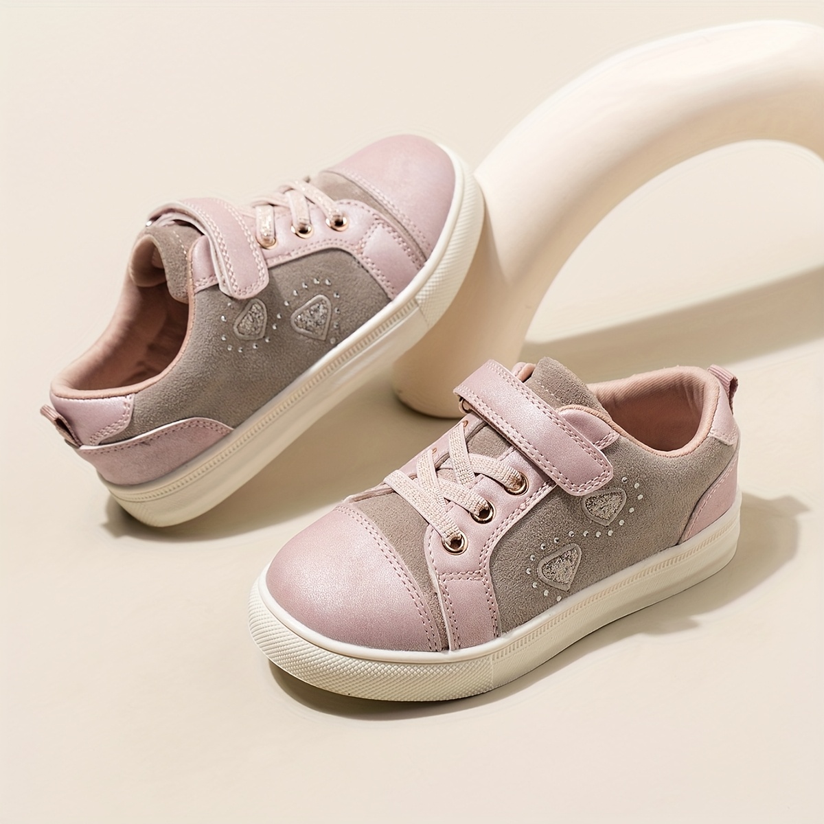 Cute Low Top Sneakers for Kids - Soft, Non-Slip Rubber Sole, Heart & Star Embellishments, Casual & Trendy Footwear for Girls and Boys, Casual Shoes | Playful Design | Soft Rubber Sole