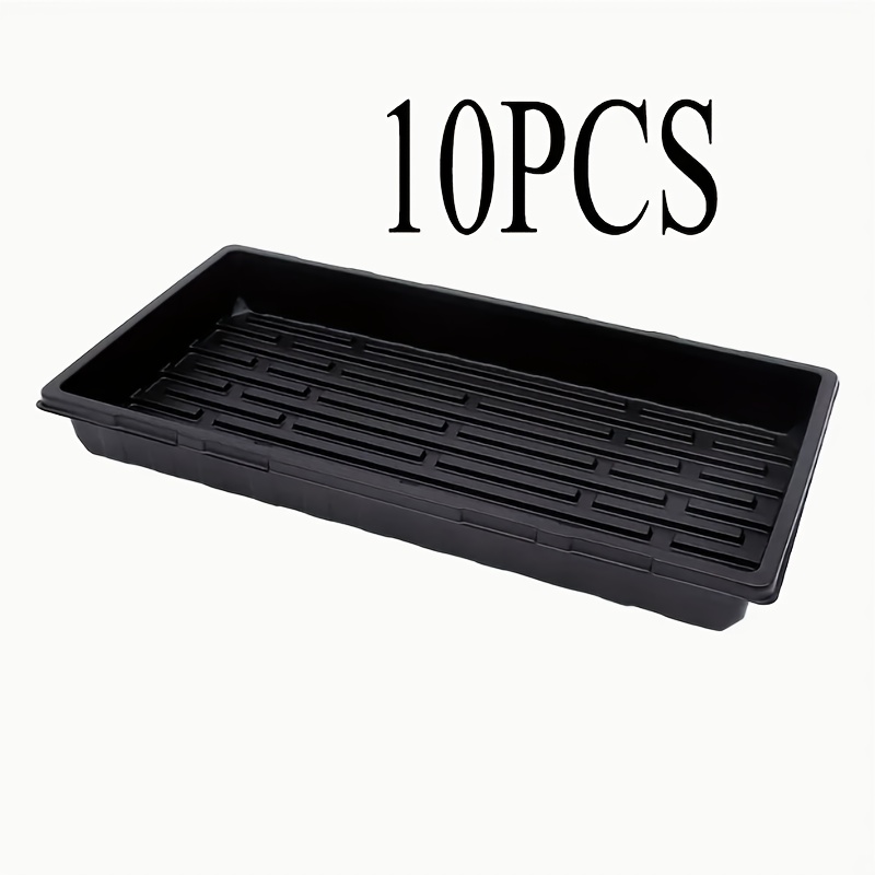 E-shop 5/10 Stück robuste langlebige schwarze Kunststoff-Aussaatplatten, ohne Drainagelöcher, 2,4 Zoll tief, für Gewächshäuser die Keimung von Blumen,