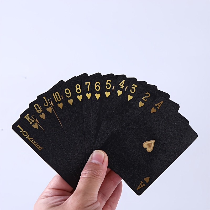 TEMU Monwah Handmade Black Playing Cards, Waterproof Playing Cards And Flexible Playing Cards With Boxes For Parties, Halloween, Thanksgiving/christmas Gifts/ideal For Collectors And Table Games