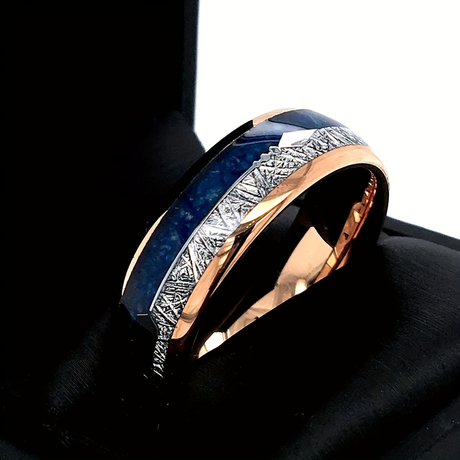 

1pc Fashion Rose Golden Blue Arrow Ring For Men