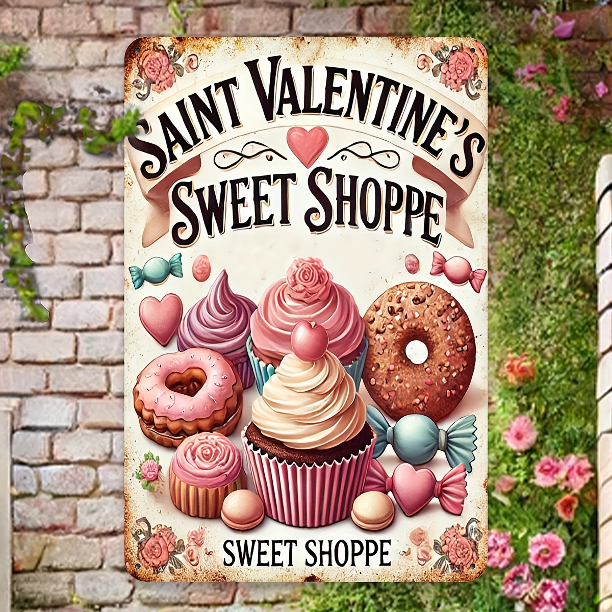 

Vintage "'s Sweet " Metal Sign - 8x12 Inches, Wall-mounted, Home, Bar, Cafe & Garage Decor, Featuring Desserts & , Metal Wall Art Decor