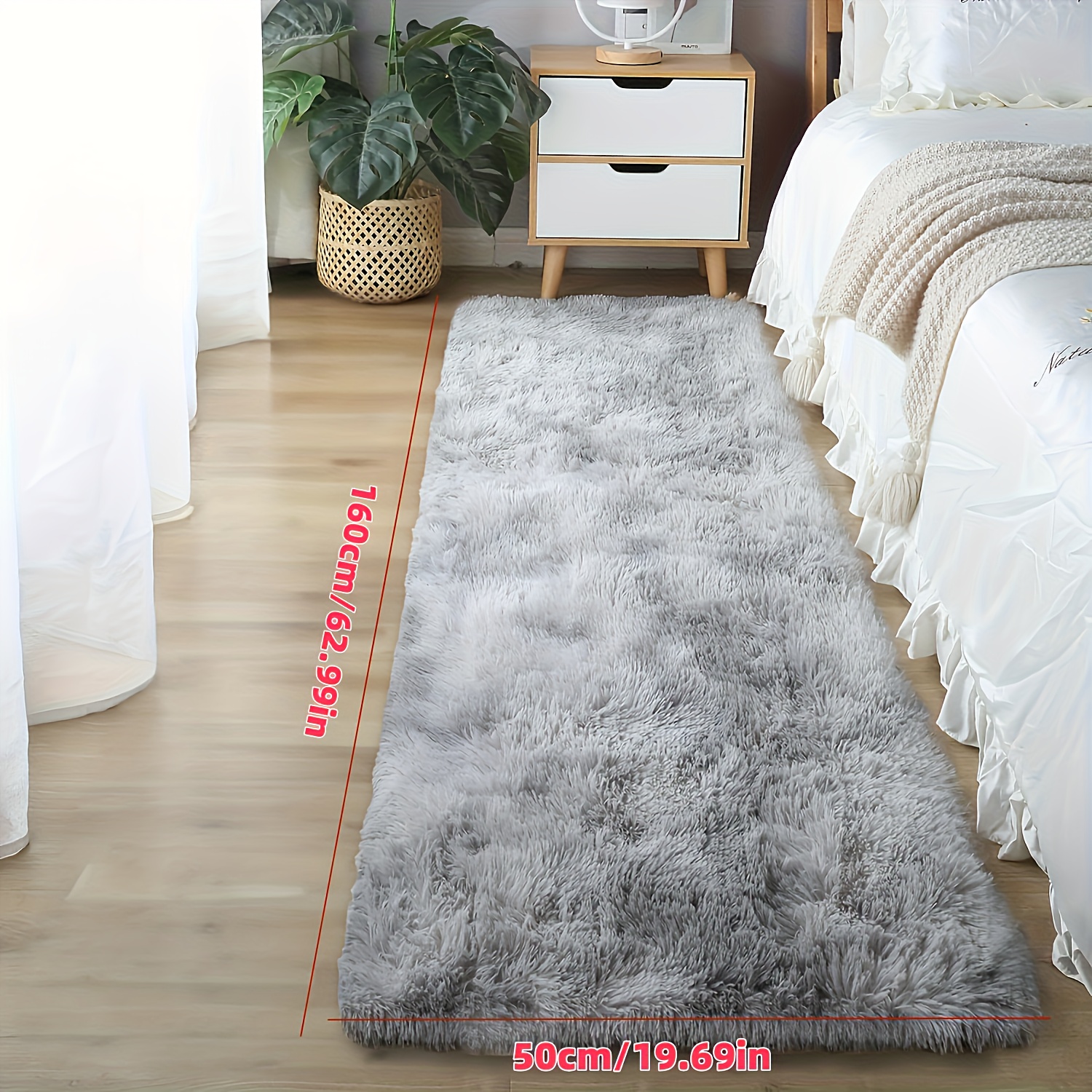 TEMU Luxurious Fur Area Rug - Plush, , Durable, And To Clean Wash - For Bedroom Decor, Room, And