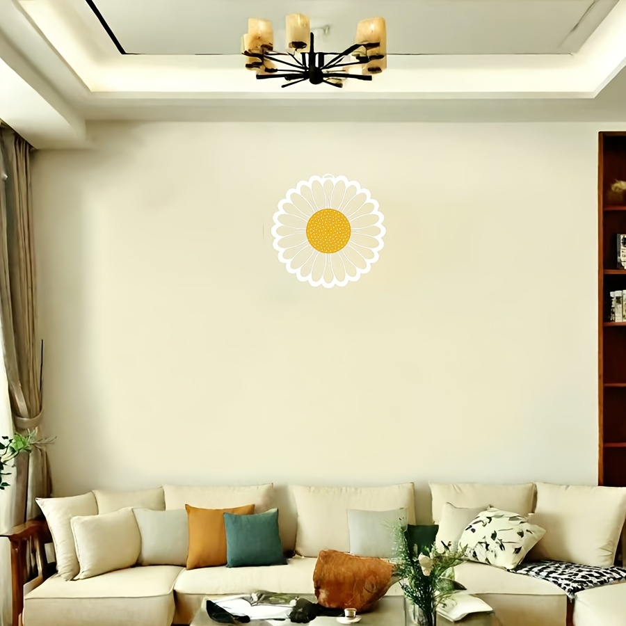 TEMU Elegant Black & Daisy Wall Art - 3d For Home, Garden, Outdoor Walls, Weddings, Parties, Bedroom & Living Room Decor - No Power Needed, , Party