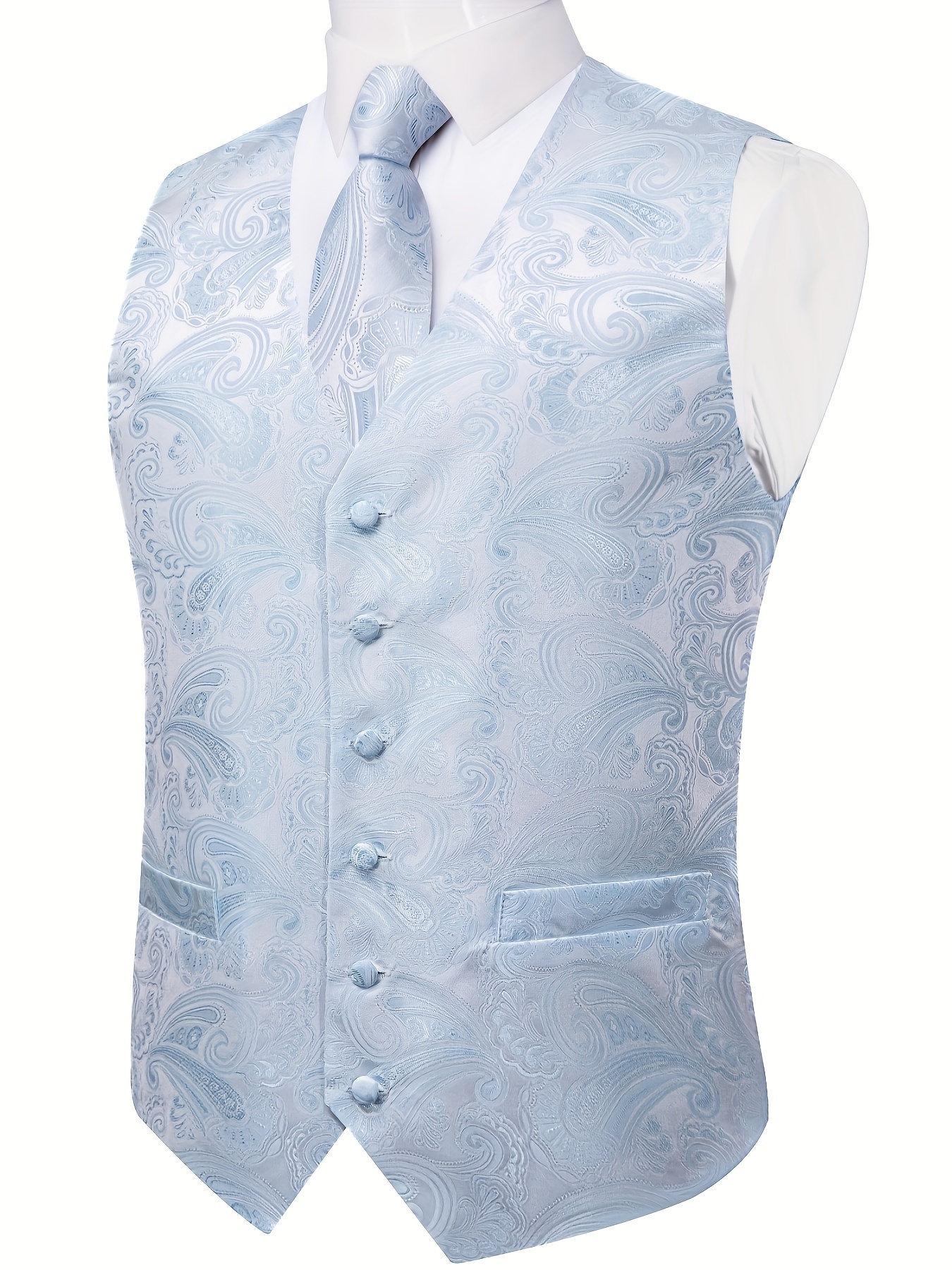 elegant paisley pattern dress waistcoat mens retro single breasted v neck smart suit vest for dinner wedding banquet