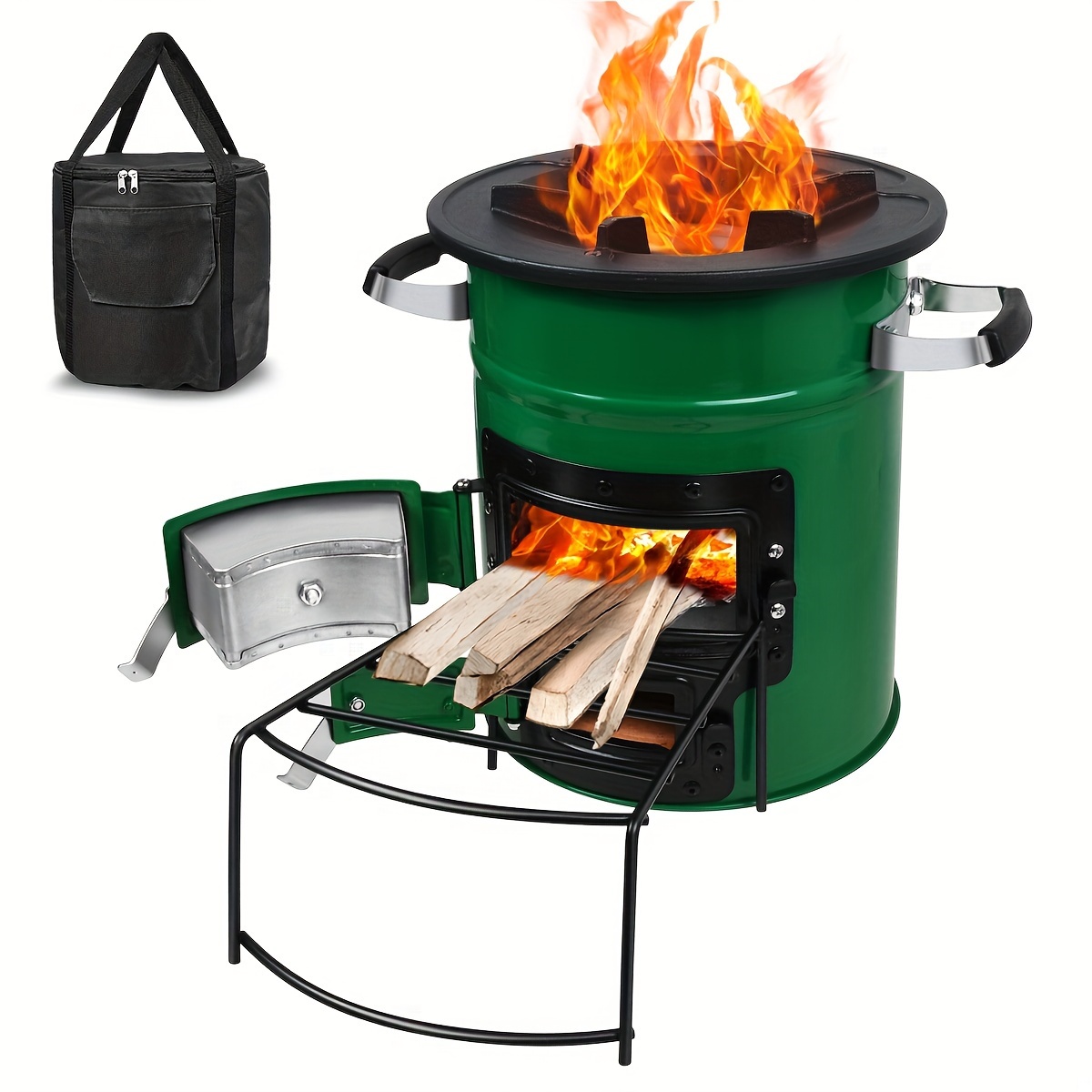 

Rocket Stove Wood Charcoal Burning Camping Stove For Picnic Bbq