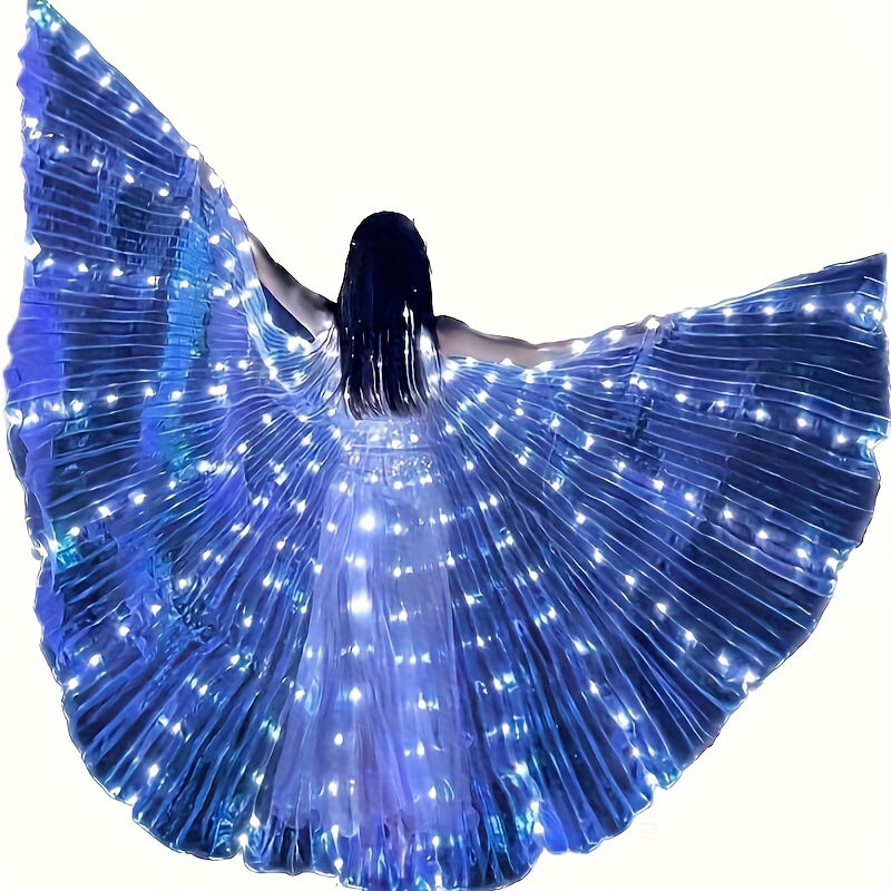 

Led Glowing Belly Dance Wings Adult White Light 360-degree Dance Cape Holiday Party Dance Props