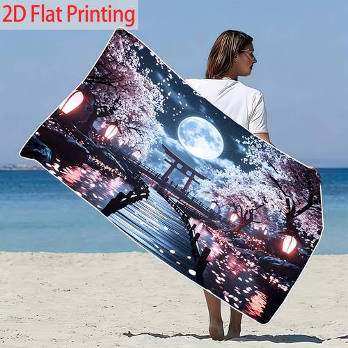 2d plat, 2d plat strandlaken, 1 in blauw-, zwart- en goudtinten met een abstract pauw-geïnspireerd gedrukt , zacht en lichtgewicht, geschikt voor het strand, zwembad, yoga, reizen, kamperen, zonnebaden en douchegebruik, 2d plat