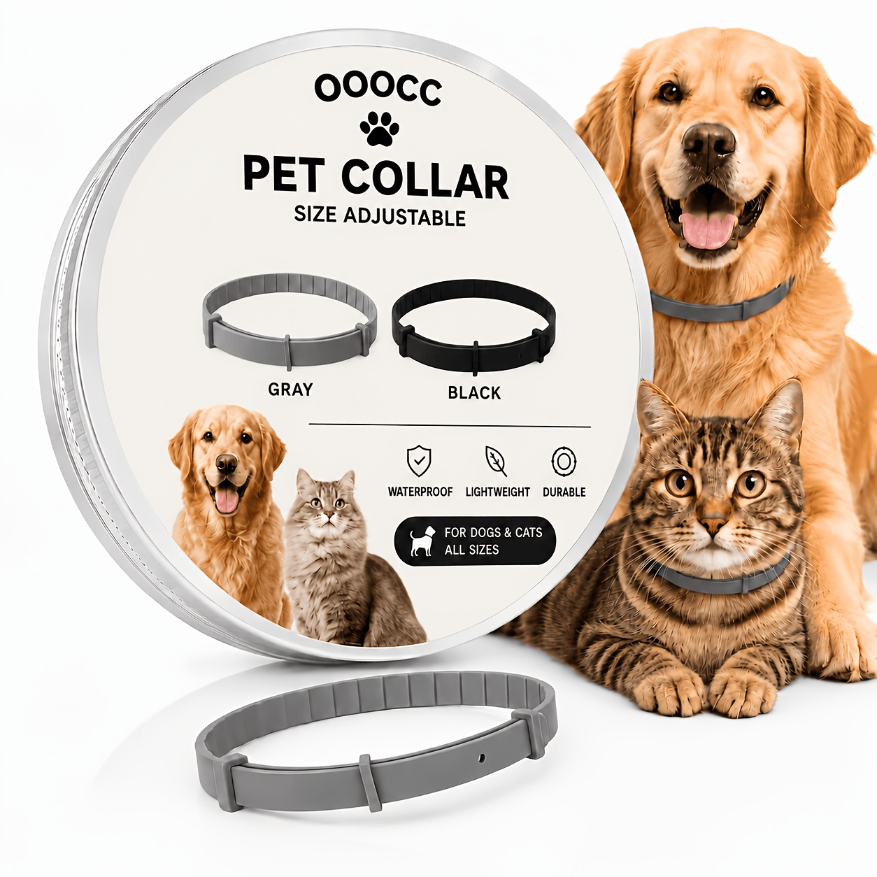 TEMU 63cm Pet Calming Collar - High- Pheromone,, For Anxiety Relief, Adjustable, Suitable For Small, Medium, And Large Cats, As A Christmas Gift