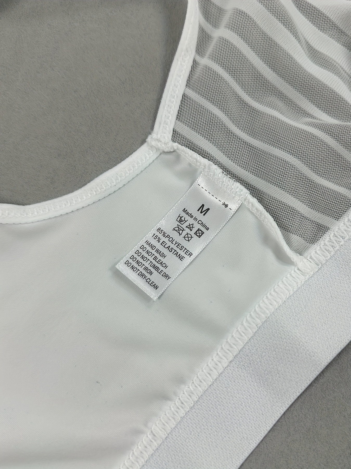 Gestreepte mesh push-up bh met sluiting aan de voorkant