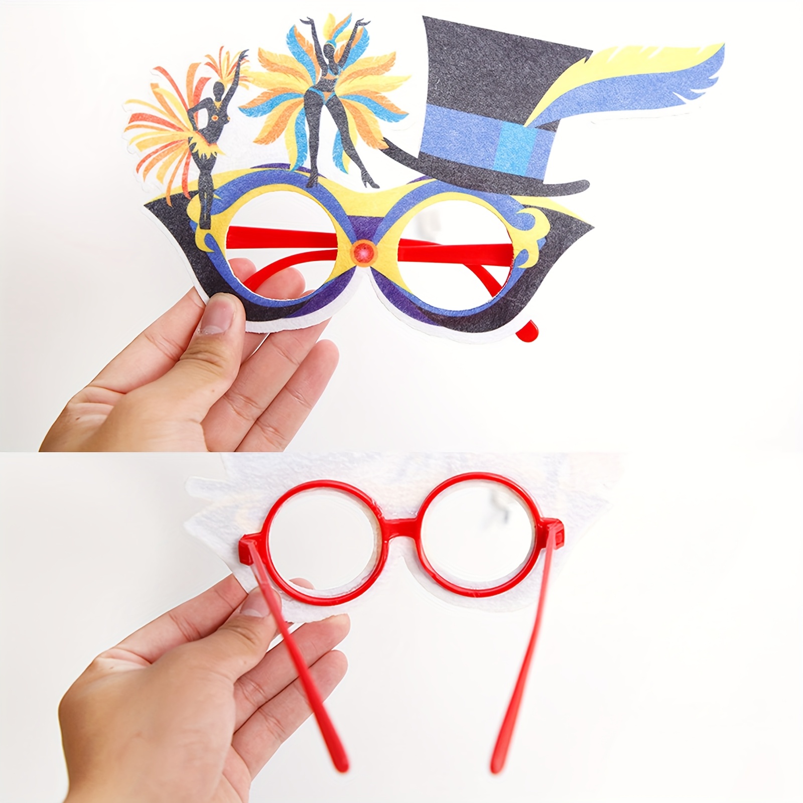 12-pack carnival theme party glasses, de mayo plastic eyewear, fit