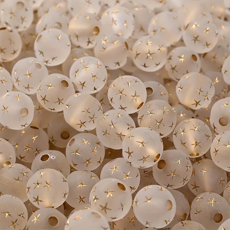 Image of 60pcs 8mm Clear Matte Acrylic Beads For Making Jewelry Diy Bracelet Necklace Mobile Phone Keychain Handicraft Materials