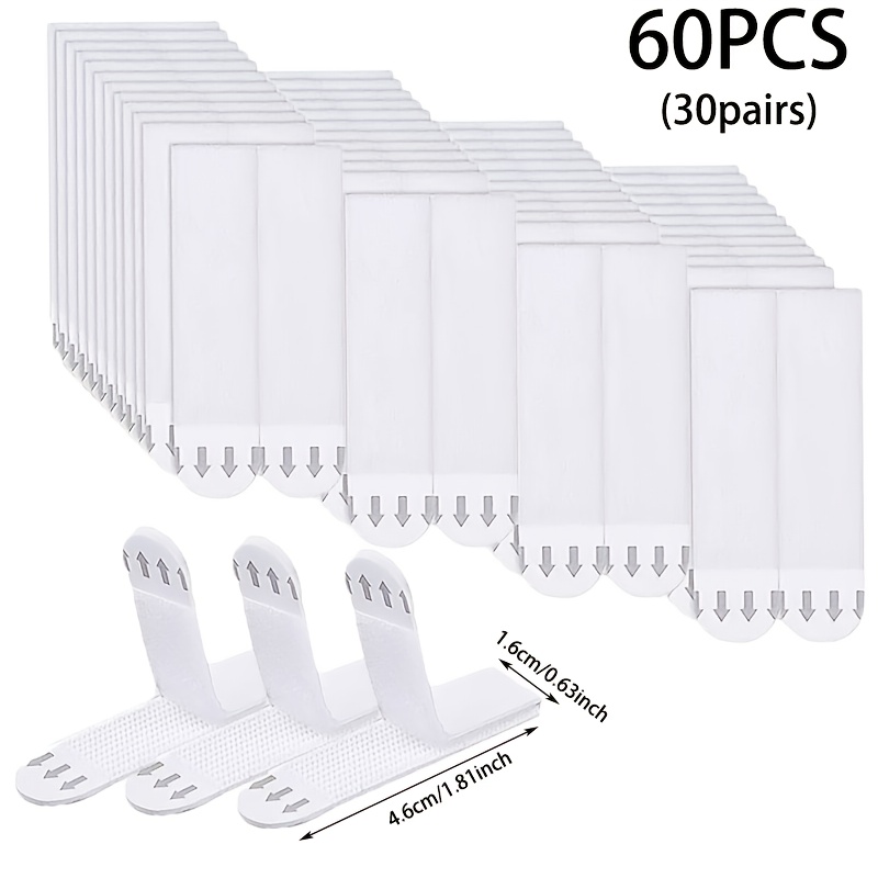 60pcs no hole picture frame hooks easy removable traceless frame hanging strips suitable for wall decoration and storage living room bedroom wall decor home display and   use