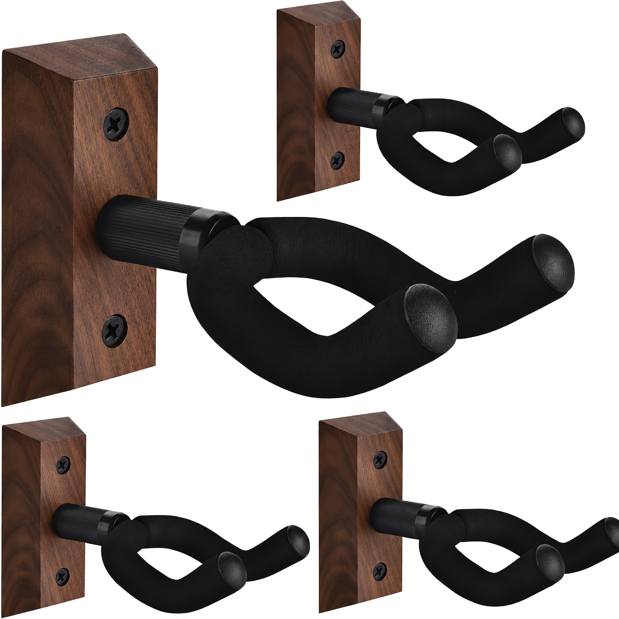 TEMU Crochets de guitare en noir disponibles en 1, 2, 3 ou 4 pièces. Le support de guitare mural réglable de U est facile à installer et convient aux