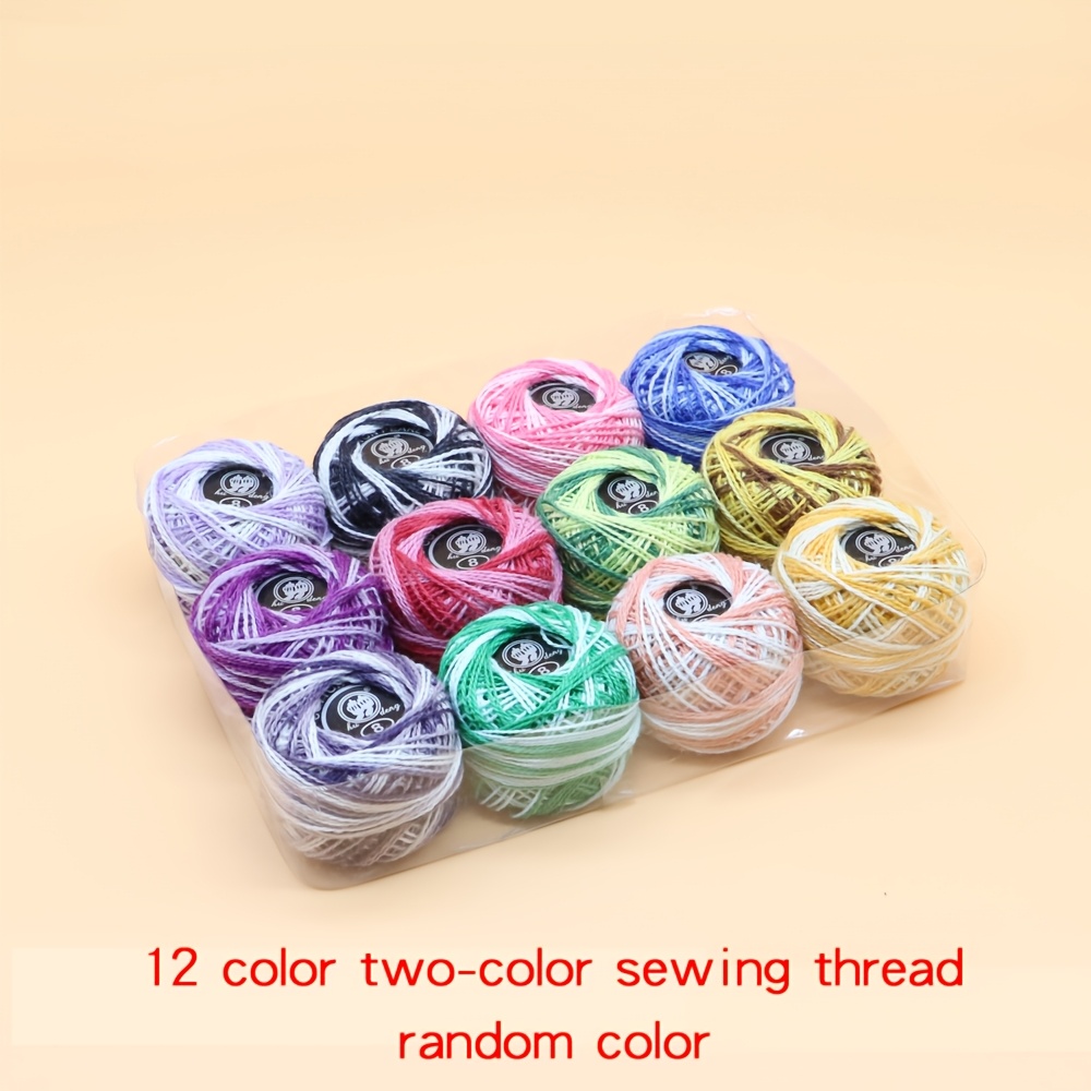 Image of 12-color Pack Of Handmade Diy Colorful Embroidery Thread Cross Stitch Thread Embroidery Thread Handmade Knitting Crochet Lace Thread Suitable For Beginners Diy