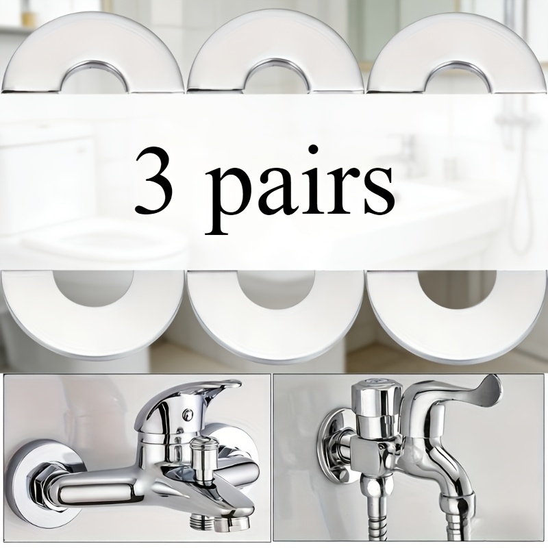 TEMU 3 Pairs Of Stainless Steel Decorative Covers For Faucets, Air Conditioning Hole Wall Covers, And Gas Water Heater Pipe Blocking Covers, Suitable