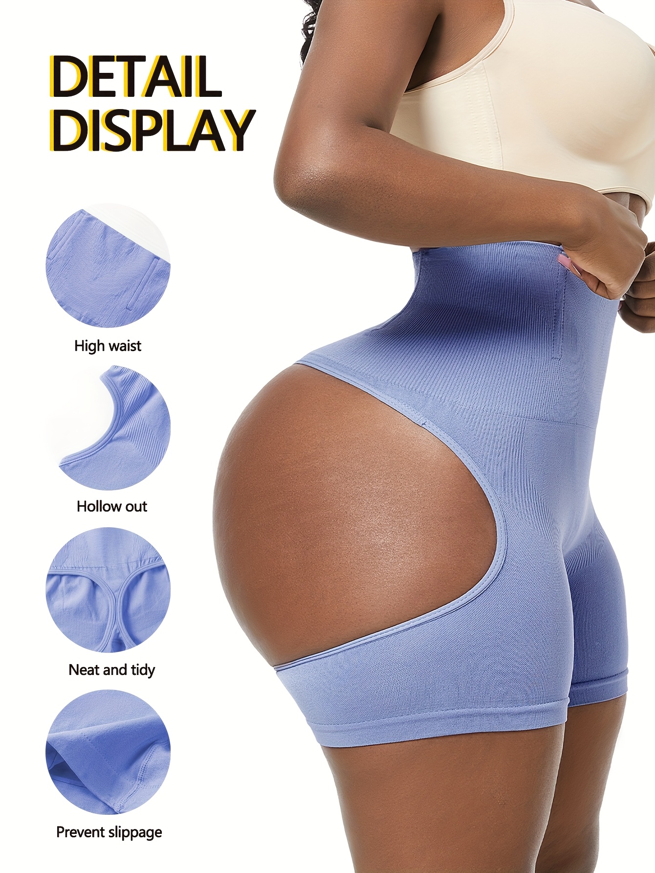 Two piece set of hip lifting pants with a feminine feel, revealing buttocks and lifting hips, shaping the body with a large waist and waist cinching, and shaping the abdomen