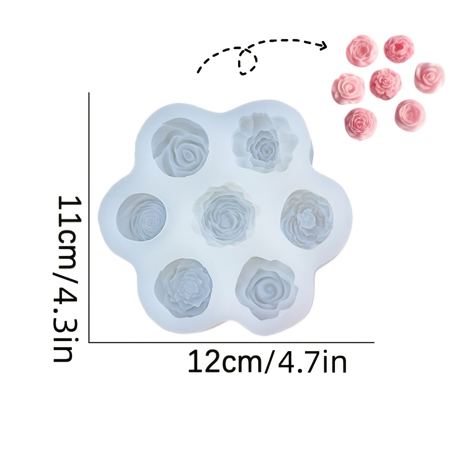 E-shop DIY Wachsform, 7-fach Blumenform, geeignet für kleine blumige Duftkerzen, Epoxidharz, Gipszement, Betonguss, ideal für Heimdekoration,