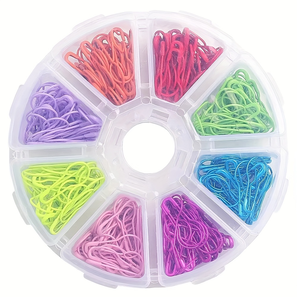 E-shop 320-teiliges Set bunte Metall-Strickstifte, Maschenmarkierer, birnenförmige Sicherheitsnadeln zum Nähen von Kleidung, DIY-Basteln mit