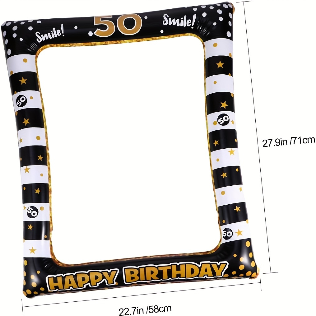 Cornice Selfie Gonfiabile Oro Rosa 98cm - Per Feste, Compleanni E Matrimoni - Foto 2