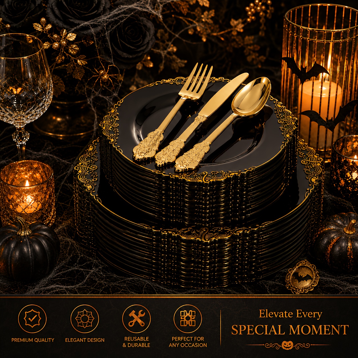 black cutlery sold on Temu United States