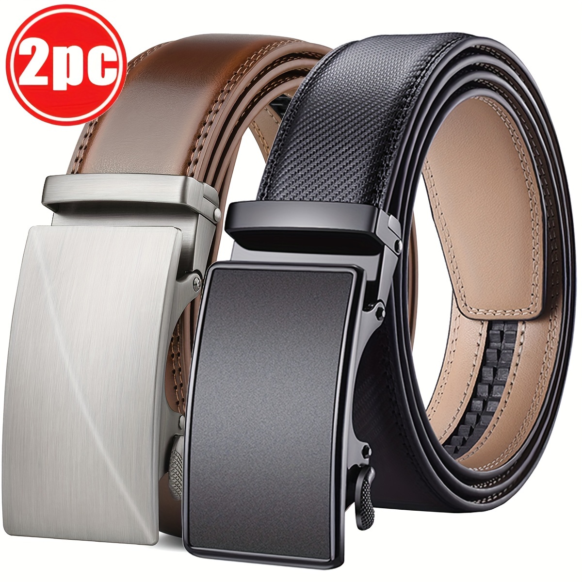 

2 Of Belts, , Cowhide , Alloy , Pants , New , Suitable For -aged And To Use