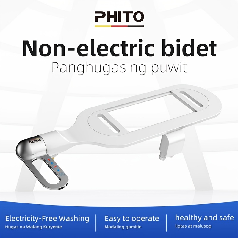 TEMU PHITO Bidet, Fixation Bidet, Nettoyage Postérieur & Féminin - Double Buse Rétractable, Bidet Non Électrique pour Siège de Toilette, Pression