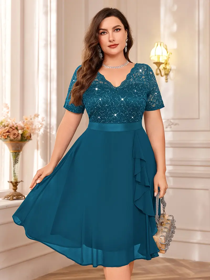 plus size p84118a elegant plus size womens lace bridesmaid - Temu plus size p84118a elegant plus size womens lace bridesmaid - Temu