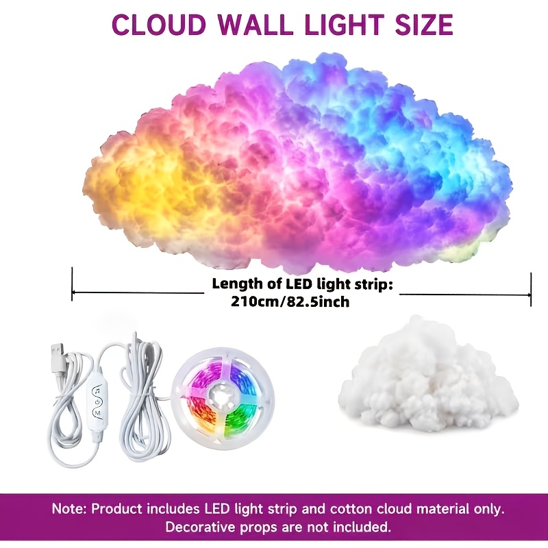 RGB Cloud Lamp, Dynamic Smart Light with USB Power