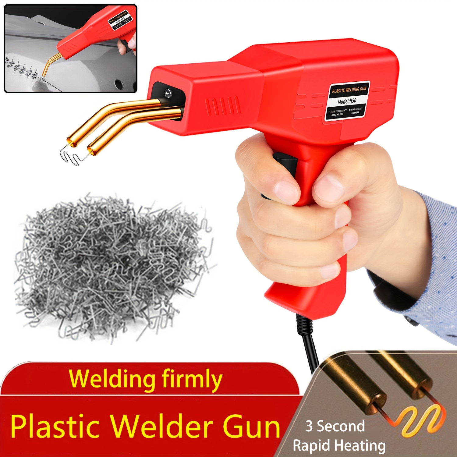 Plastic welder gun for car bumper repair